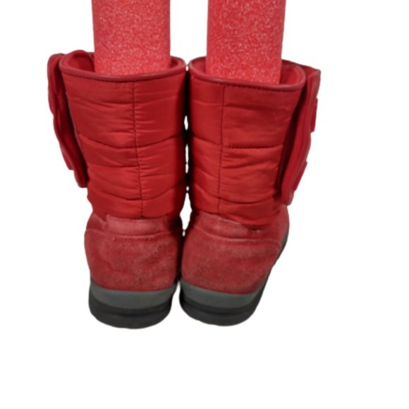 Lands' End Red Suede Boots Women Size 6.5 394102 Winter Boots Insulated - Picture 2 of 9